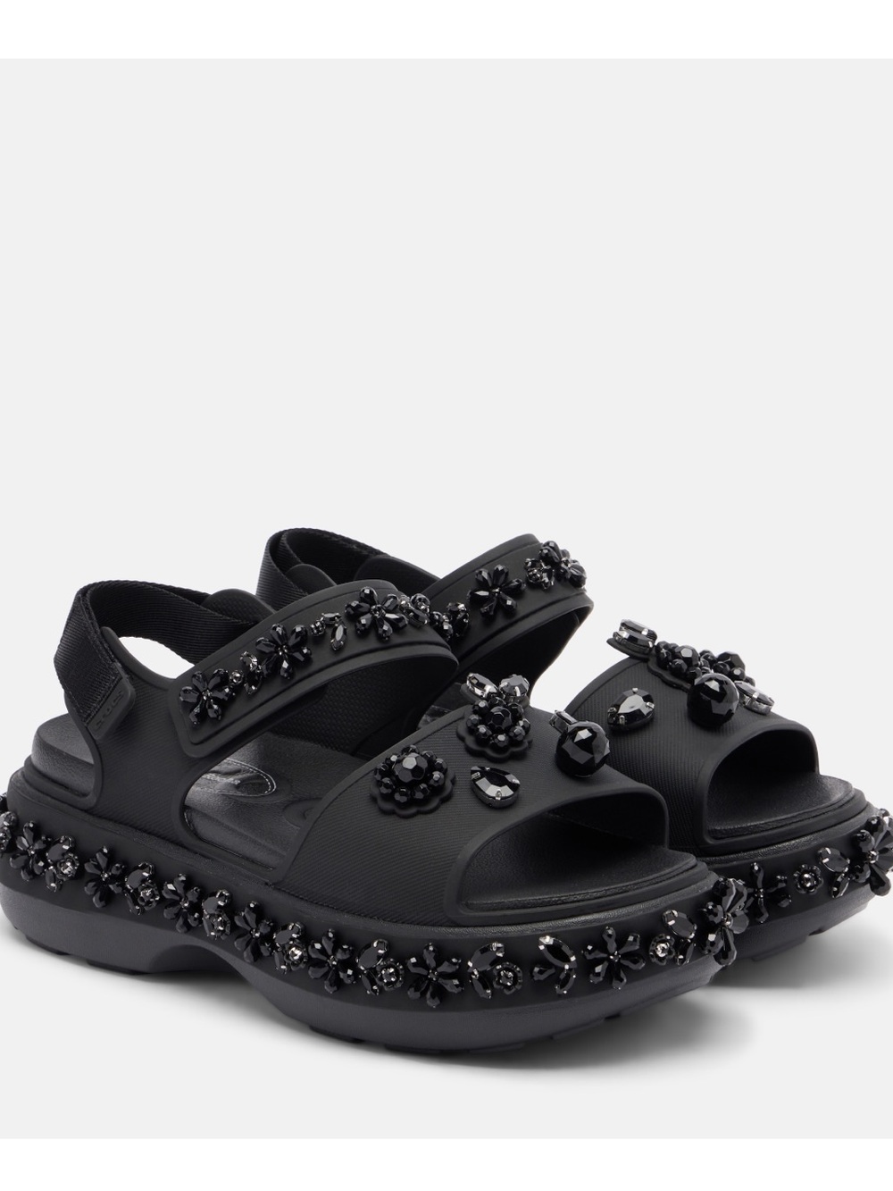 Simone Rocha x Crocs Drop 5 Black Jeweled Platform Sandals
